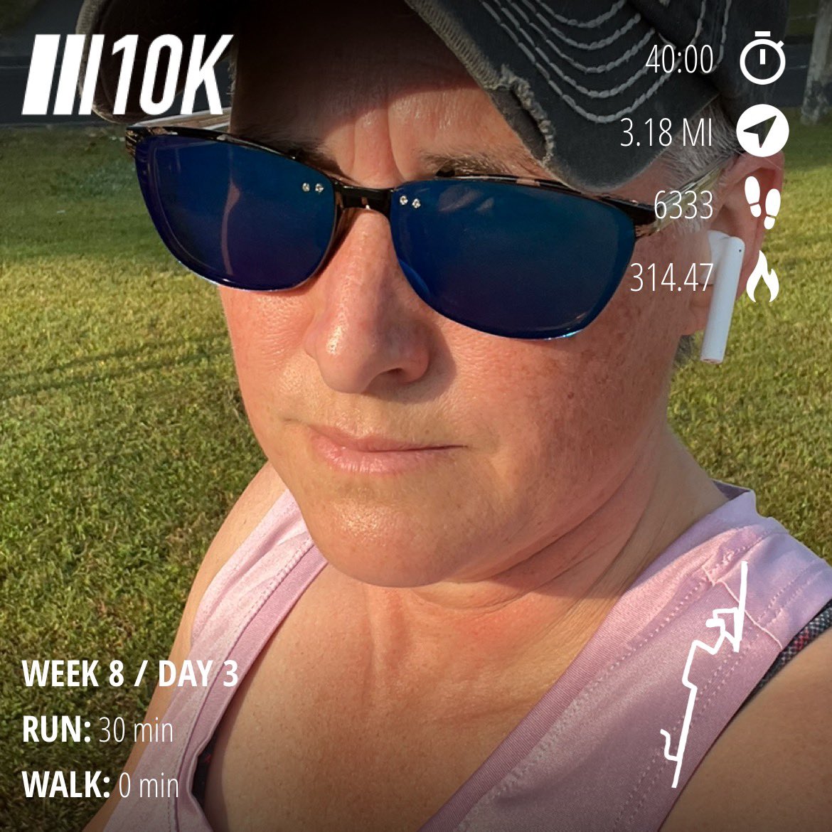 dgray3994's tweet photo. W8/d3 5k run (no kidding, that’s what it’s listed as). This was NOT fun, but I went further than I thought since I was sure I failed at it. Anyway onto the next, which is longer time/higher miles. #runningformentalhealth #backatitchallenge https://t.co/zBzHFI9LbD
