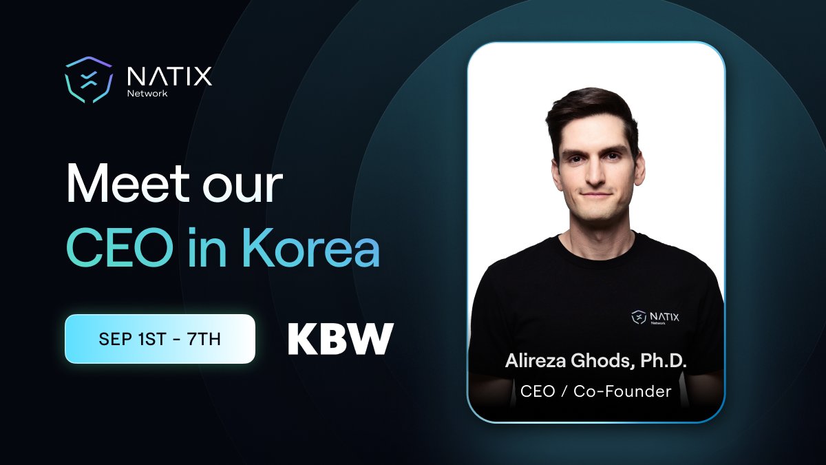 Our CEO, <a href="/AlirezaGhods2/">Alireza Ghods</a>, will be attending the Korea Blockchain Week (KBW) in Seoul from September 1st to 7th 🇰🇷

Join us as we connect with industry leaders, explore the latest trends, and celebrate the future of finance. <a href="/kbwofficial/">KBW2026</a> offers a unique opportunity to network,
