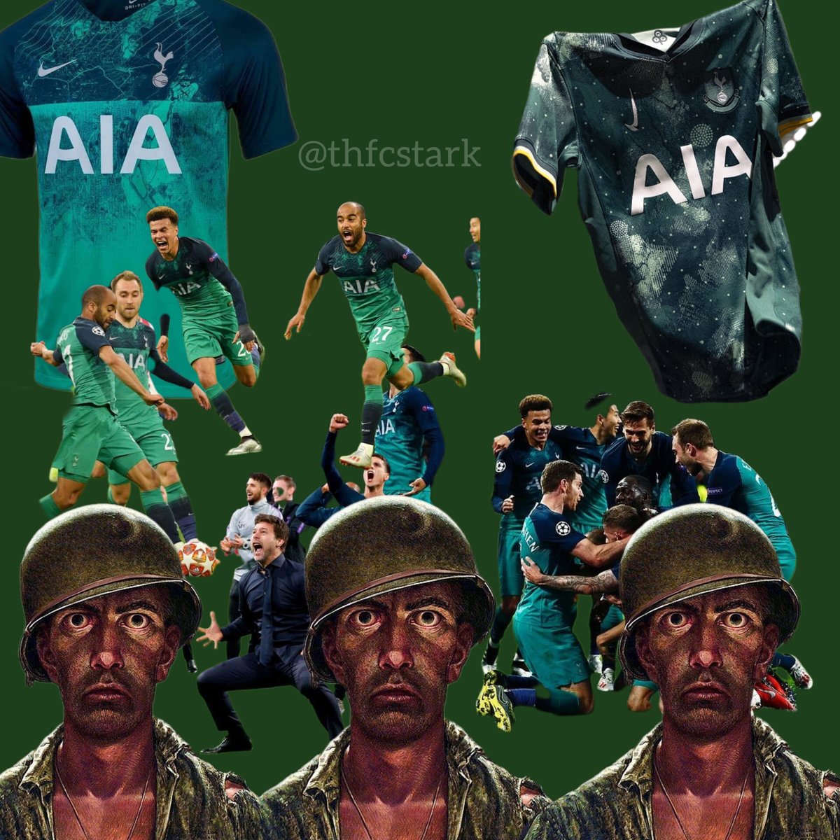 Ten Hag, De Light, Onana and Mazraoui Realising they have to play spurs in a Green Kit