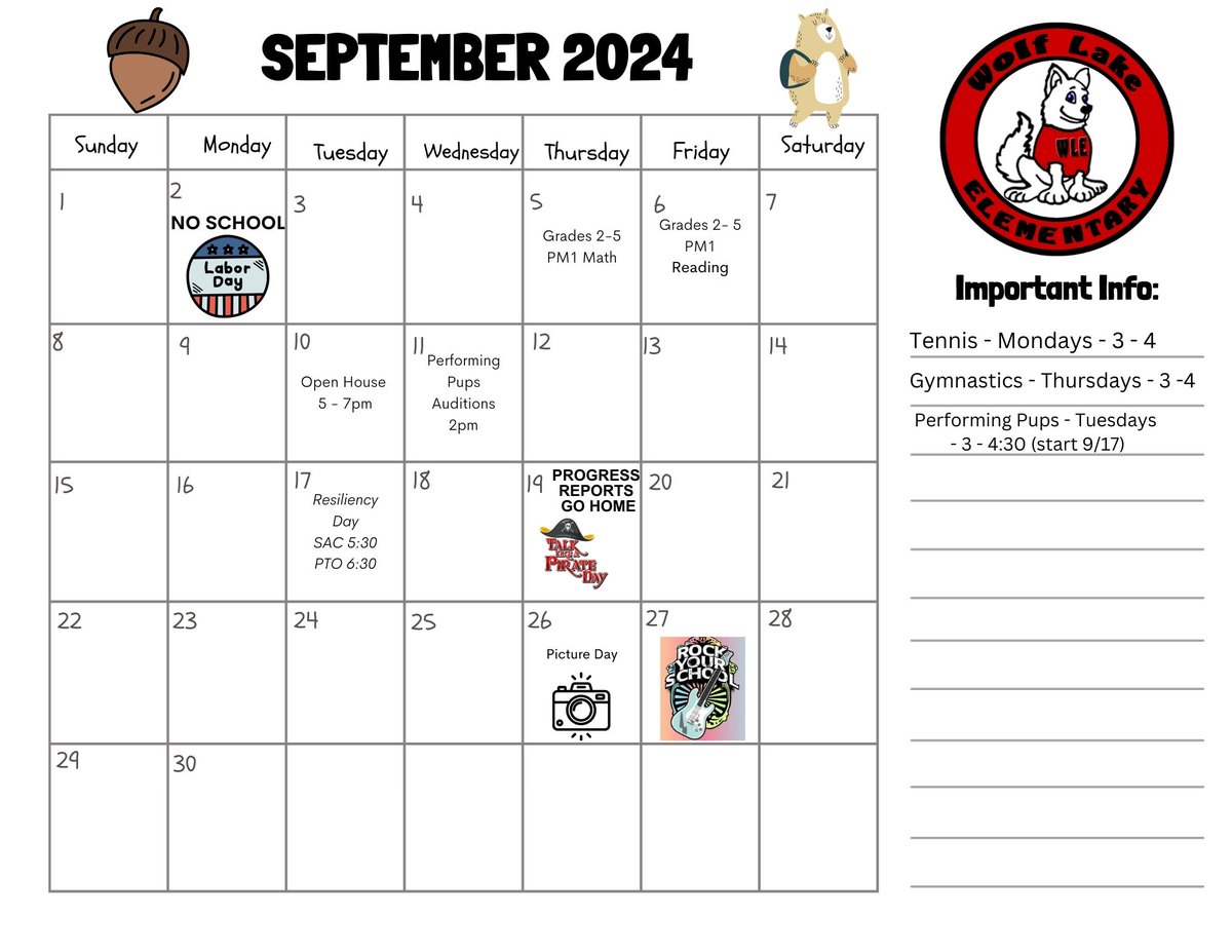 Check out our September calendar :)