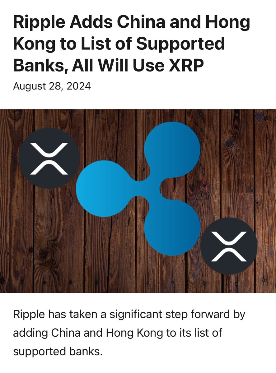 🚨BREAKING NEWS: Ripple Adds China and Hong Kong to List of Supported  Banks, All Will Use #XRP! Ripple has taken a significant step forward by  adding China and Hong Kong to its