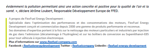 [COMMUNIQUÉ DE PRESSE] FlexFuel Energy Development, spécialiste de la dépollution moteur et des économies de carburant, apporte une solution simple et efficace à la problématique du contrôle technique des bus de la RATP liée à la pollution. 😉

<a href="/RATPgroup/">RATP Group</a>  👋 

#ratp #flexfuel
