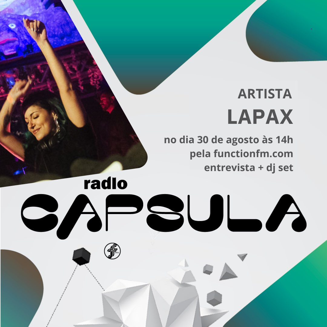 bom dia mis amores! 
nesta sexta temos o quinto episódio de RADIO CAPSULA. de Santa Maria - RS pro mundo <a href="/brunalapax/">lapax</a> ✨💚
pela <a href="/FunctionFm/">Function FM</a> às 14h 

ouça em functionfm.com 📡
