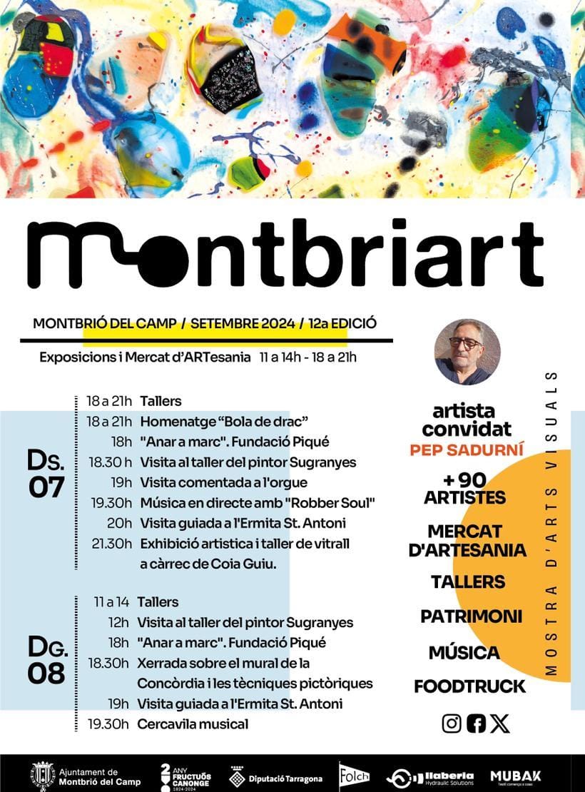 JA HO TENIM A TOCAR ❗❗ 

7️⃣ i 8️⃣ de setembre 

➡ Resum de tot el cap de setmana

🔜Pròximament el programa complet

#montbriart #montbriart23 #art #artsvisuals
#montbriodelcamp #pintura #escultura #fotografia
#ceramica #videoart #urbanart #disseny #illustration
#mostraart