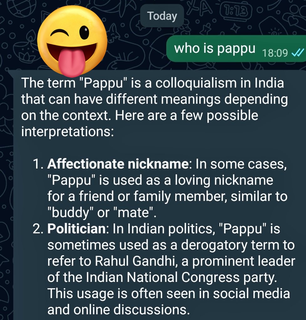 MuKSG_5696's tweet photo. @SupriyaShrinate WhatsApp meta yahan v wahi Kah raha bss perspective alag hai. https://t.co/0jMcCHcS6q