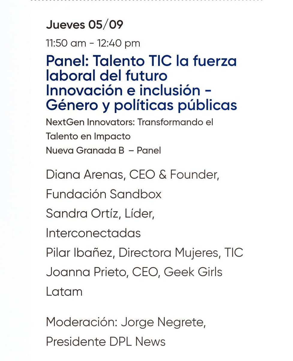 #Cartagena #Andicom2024 #Andicom <a href="/ANDICOM/">ANDICOM</a>
Un privilegio ser anfitrion de un panel con tremendas y poderosas mujeres colombianas.
Talento TIC, innovacion e inclusión. Genero y políticas públicas. 
Diana Arenas <a href="/DIANAARENASBLAN/">DIANA ARENAS BLANCO</a> Joanna Prieto <a href="/joannaprieto/">Joanna Prieto ® 💜 #MarcaPersonal</a> Sandra Milena Ortiz