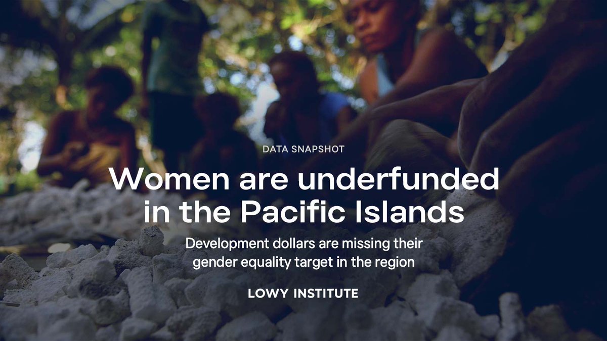 The Lowy Institute (@lowyinstitute) on Twitter photo NEW RESEARCH: Australia leads the pack of international partners funding women’s development in the Pacific, but financing for gender inequality in the region still falls below global averages, a Lowy Institute Data Snapshot by <a href="/DrJessCollins/">Senator Jessica Collins</a> reveals.
interactives.lowyinstitute.org/features/women… NEW RESEARCH: Australia leads the pack of international partners funding women’s development in the Pacific, but financing for gender inequality in the region still falls below global averages, a Lowy Institute Data Snapshot by <a href="/DrJessCollins/">Senator Jessica Collins</a> reveals.
interactives.lowyinstitute.org/features/women…