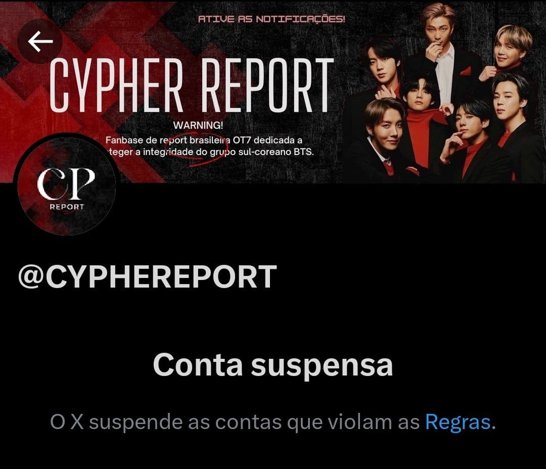 Hello <a href="/Support/">Support</a> <a href="/X/">X</a>  

I've been following the user <a href="/CYPHEREPORT/">CYPHER⁷</a> for quite a long time.  I know this user has never knowingly done anything violating any of the X rules (formerly known as Twitter) to be suspended. Please lift the suspension.
Thank you for your prompt action.