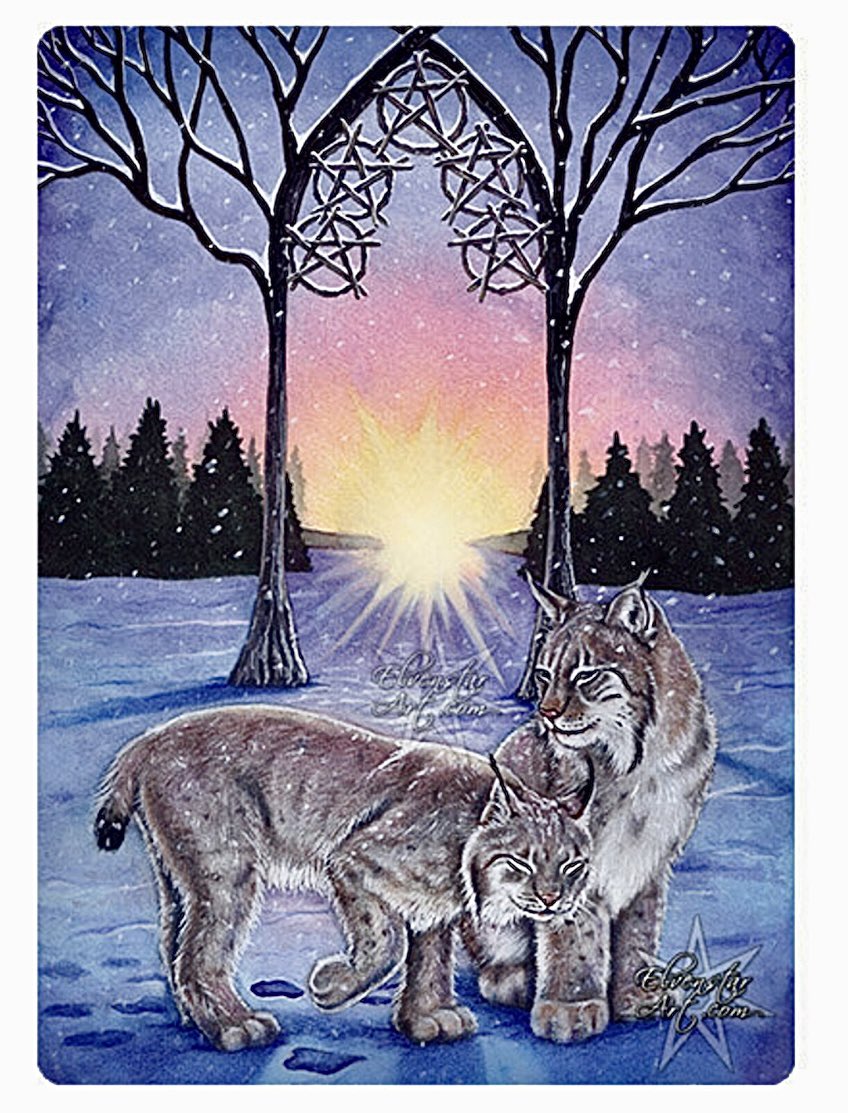 ScorpioLisaM's tweet image. #TarotCardOfTheDay is the #FiveOfPentacles by Rebecca Sinz of ElvenStarArt. #tarot #tarotcards #lynxes #spiritanimals #WomensArt