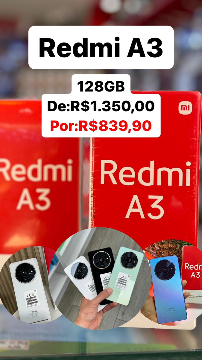 DJWLDAPENHA's tweet photo. Redmi A3 128gb R$839,90
#disponível https://t.co/OVxd9y9VKs