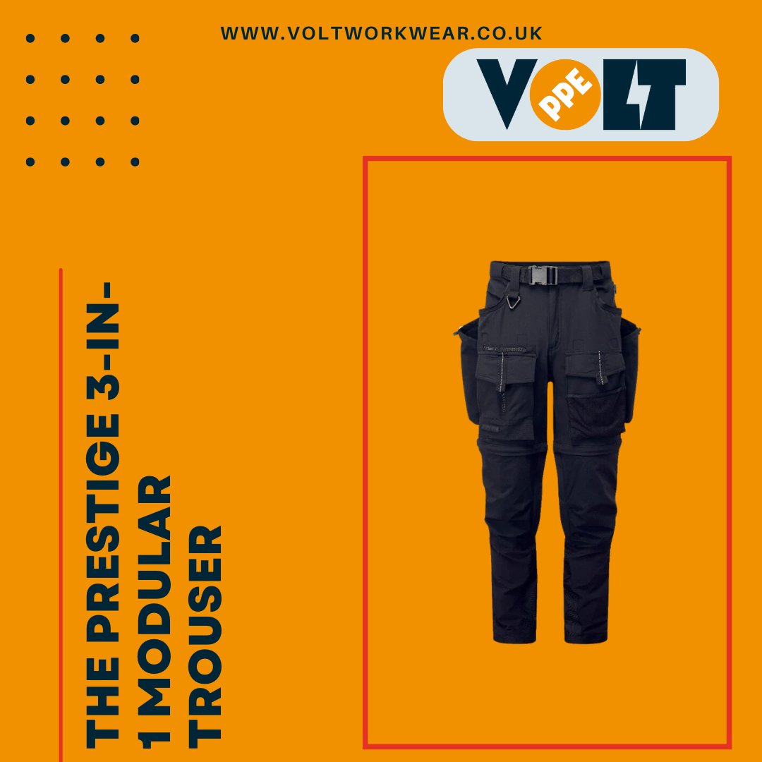 voltppe's tweet image. 🚀 Say hello to the game-changer: The Prestige 3-in-1 Modular Trouser! Transform from full-length trousers to shorts 🩳 or Class 1 High Vis in seconds! 🔥 Unzip, flip, and OWN your workday! 💼💪 #NextLevelWorkwear #TransformYourDay #WorkSmart