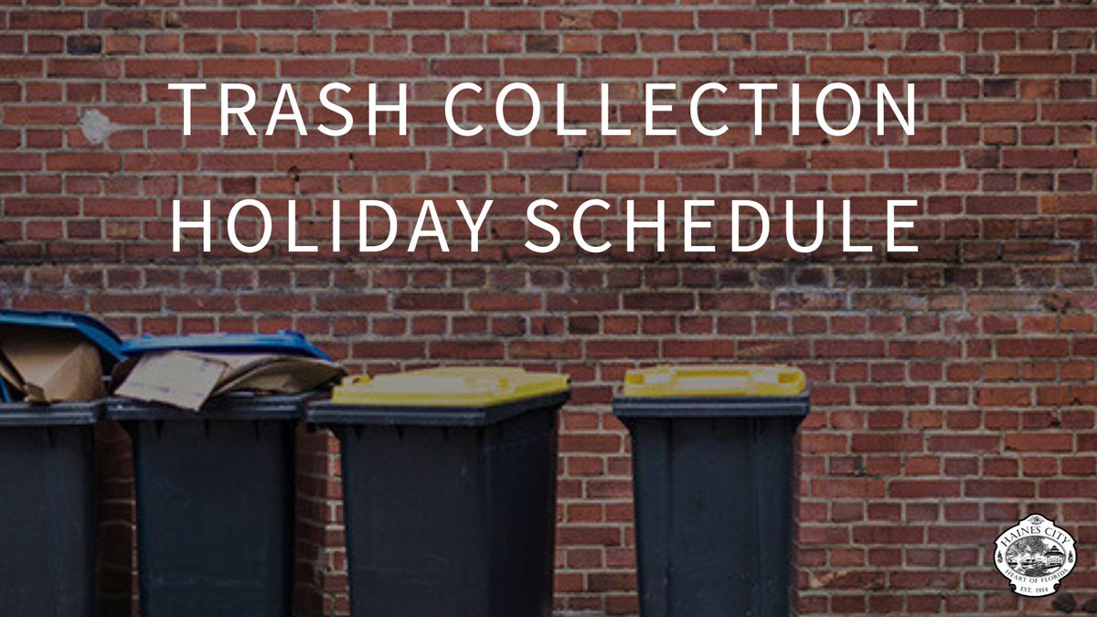 In observance of the Labor Day holiday, garbage, recycle, yard waste, and bulk waste collection will not take place on Monday; each day's collection will take place one day later than usual next week.

For more info, please contact the Public Works Department at 863-421-3777.