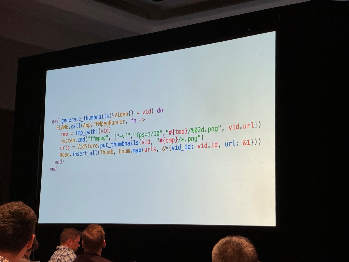 TylerAYoung's tweet image. @chris_mccord showing how FLAME makes running a “lambda” as simple as Task.async/1. 🤩

#MyElixirStatus #ElixirConf2024