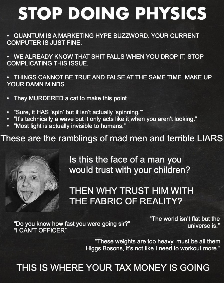 ThePhysicsMemes's tweet image. STOP DOING PHYSICS #quantumphysics