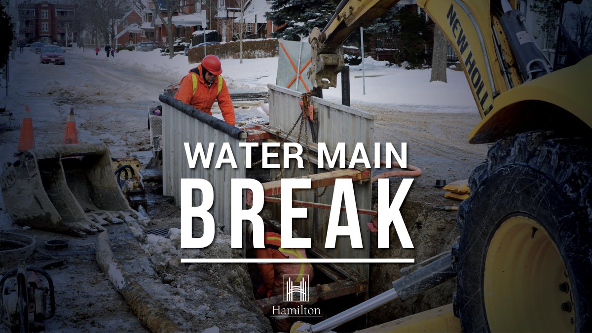 Hamilton Water is responding to a watermain break on Melvin Avenue. During the repair, Melvin Avenue will be closed from Ivon Avenue to Normanhurst Avenue. Work is expected to wrap up by 4pm today. #HamOnt