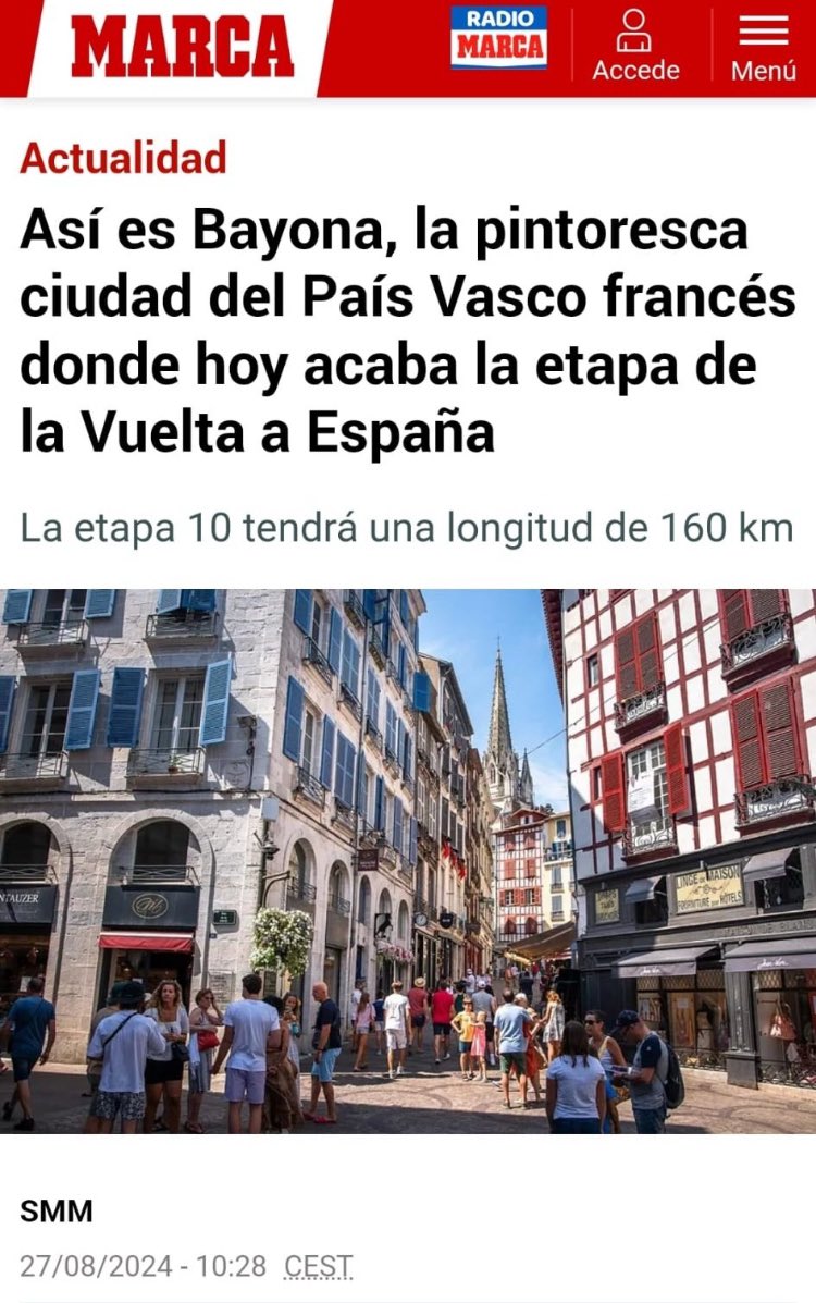Galiziako Baionan amaitzen zen etapari buruz hau argitaratu zuen atzo Marcak. 🤦🏻‍♂️