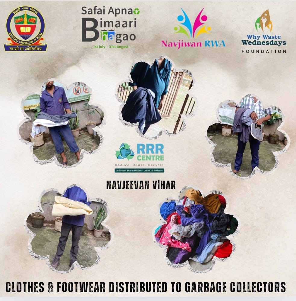 Swachh Survekshan MCD (@sbm_mcd) on Twitter photo Under guidance of MCD <a href="/DCSOUTHZONE/">Deputy Commissioner,South Zone</a> Sh Kumar Abhishek, IAS, with Why Waste Wednesdays Foundation & Navjiwan RWA, 100 kg of clothes& footwear given to garbage collectors from Navjeevan RRR Centre
#SafaiApnaoBimaariBhagao
<a href="/SwachhBharatGov/">Swachh Bharat Urban</a>
<a href="/LtGovDelhi/">LG Delhi</a>
<a href="/OberoiShelly/">Dr. Shelly Oberoi</a>
<a href="/AshwaniKumar_92/">Ashwani Kumar</a> Under guidance of MCD <a href="/DCSOUTHZONE/">Deputy Commissioner,South Zone</a> Sh Kumar Abhishek, IAS, with Why Waste Wednesdays Foundation & Navjiwan RWA, 100 kg of clothes& footwear given to garbage collectors from Navjeevan RRR Centre
#SafaiApnaoBimaariBhagao
<a href="/SwachhBharatGov/">Swachh Bharat Urban</a>
<a href="/LtGovDelhi/">LG Delhi</a>
<a href="/OberoiShelly/">Dr. Shelly Oberoi</a>
<a href="/AshwaniKumar_92/">Ashwani Kumar</a>