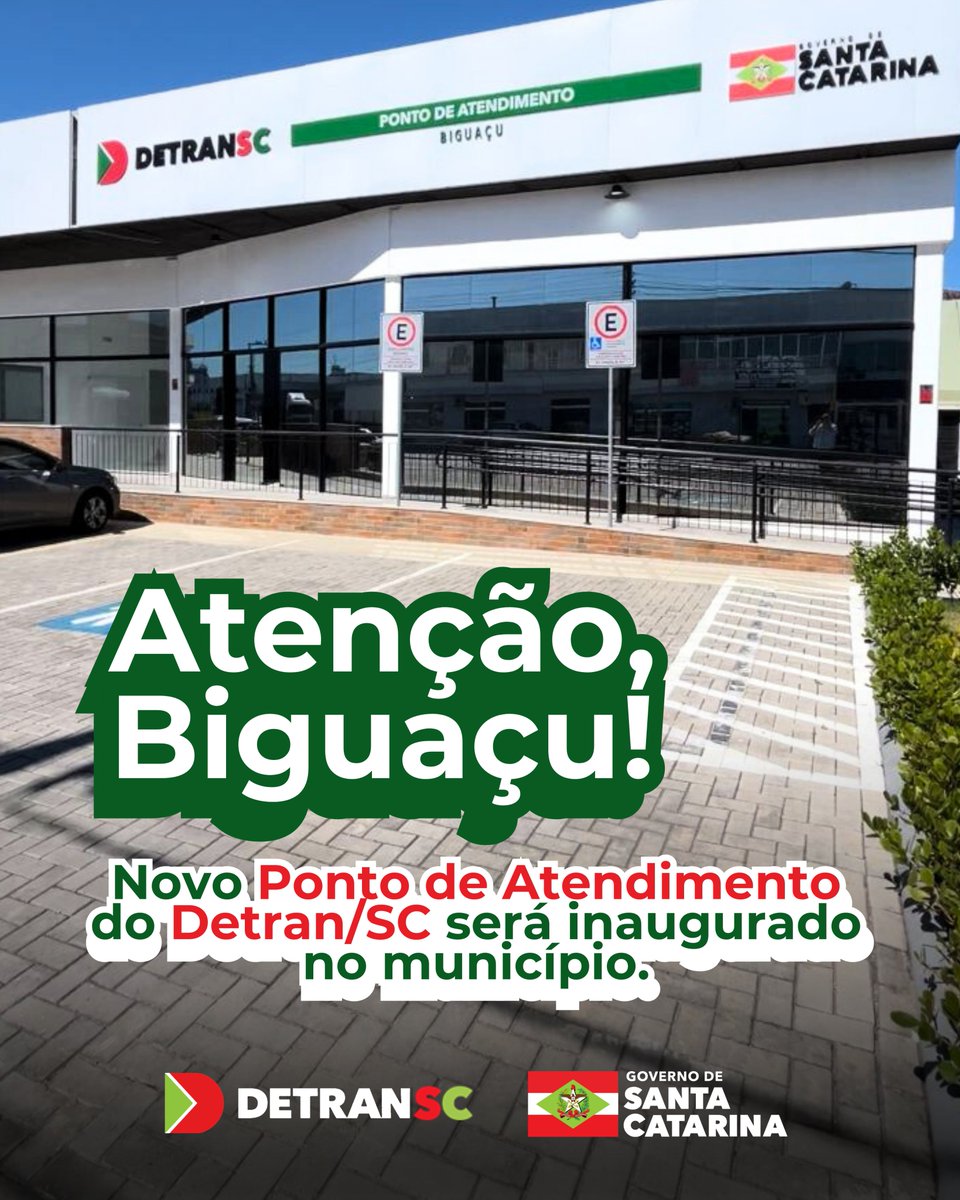 DetranSC's tweet image. Nesta quinta, 29, o governador Jorginho Mello e o presidente do Detran/SC, Kennedy Nunes, inauguram o novo Ponto de Atendimento em Biguaçu 🚗. A unidade moderna e acessível oferecerá serviços completos e atenderá também Antônio Carlos e Governador Celso Ramos. #DetranSC