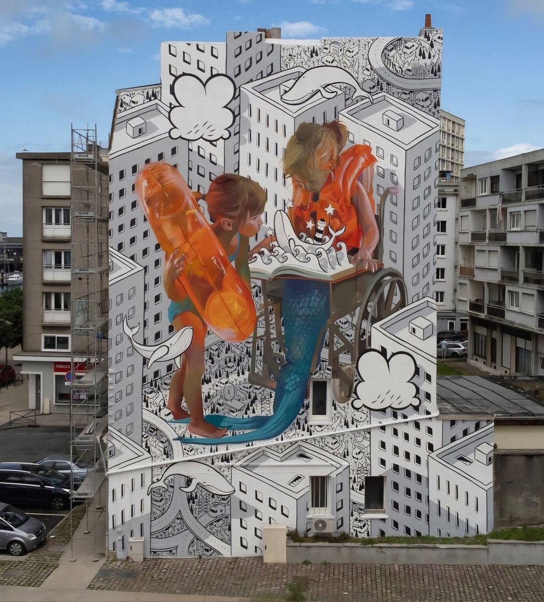 MolinaStreetArt's tweet photo. 'The book of life' by German Case Maclaim & Italian Millo in Boulogne-sur-Mer, France (2024) #casemaclaim #millo #streetart #lamolinastreetart | photo via artists mysl .nl/AUeGo https://t.co/d0Kutt2ylT