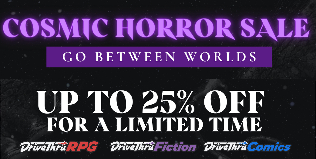 You can pick up the first four issues of Bayt al Azif during the Cosmic Horror sale <a href="/DriveThruRPG/">DriveThruRPG</a>!

Only 4 days left!
drivethrurpg.com/en/publisher/1…

(And if you already have them, don't forget to send us your thoughts, critiques and comments for the issue 6 letters page.)