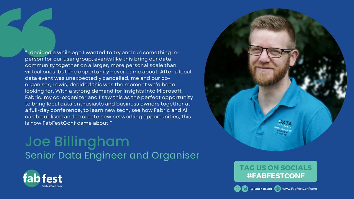 The other half! Meet Joe! 

Joe's got the scoop on why #FabFestConf is about to level up our community! Check it out! 

You wouldn't want to miss out, would you? 🫣
FabFestConf.com 

#machinelearning #AI #FabFestConf #millenniumpoint #birmingham #businessinsights