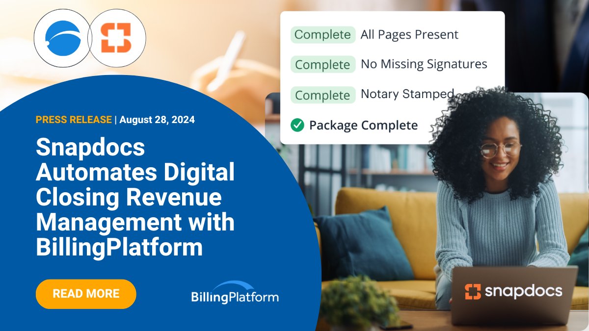 BillingPlatform's tweet image. We're proud to announce that #Snapdocs has selected @BillingPlatform to digitally transform its #billing and #revenue management. This will help them continue creating a faster, transparent &amp;amp; error-free process for customers. Read the full release here: hubs.la/Q02MP0VC0
