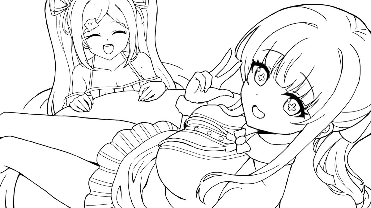 夏!プール! #ちぇりぬりえ 