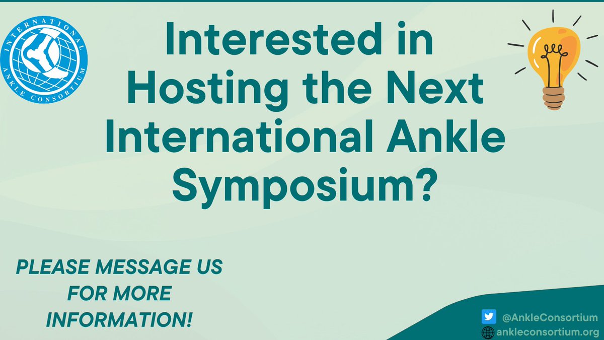 Interested in Hosting the next International Ankle Symposium⁉️
Please message us for more information and to complete an Expression of Interest Form for hosting the next meeting in 2026 🦶🌐💡