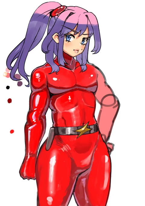 スウツの色もっと濃くして、顔も濃くしてみる 