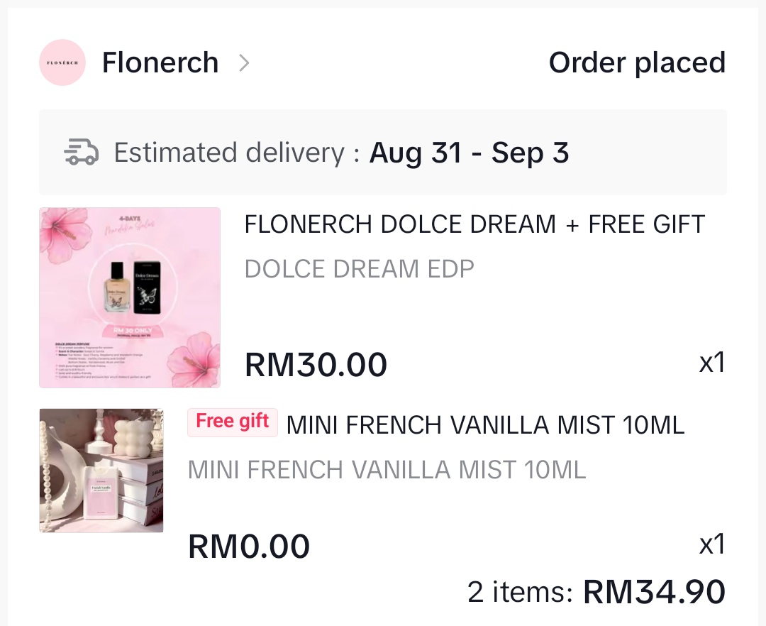 Setahu i Flonerch ni susah sangat nak buat sales tau, tetiba tengok tadi dorang ada Merdeka Sales. Terbatal niat i nak puasa shopping😤

I dah beli Perfume EDP and dapat RM5 off pastukan ada FREE 10ml French Vanilla Mist sekali rupanya *excited*