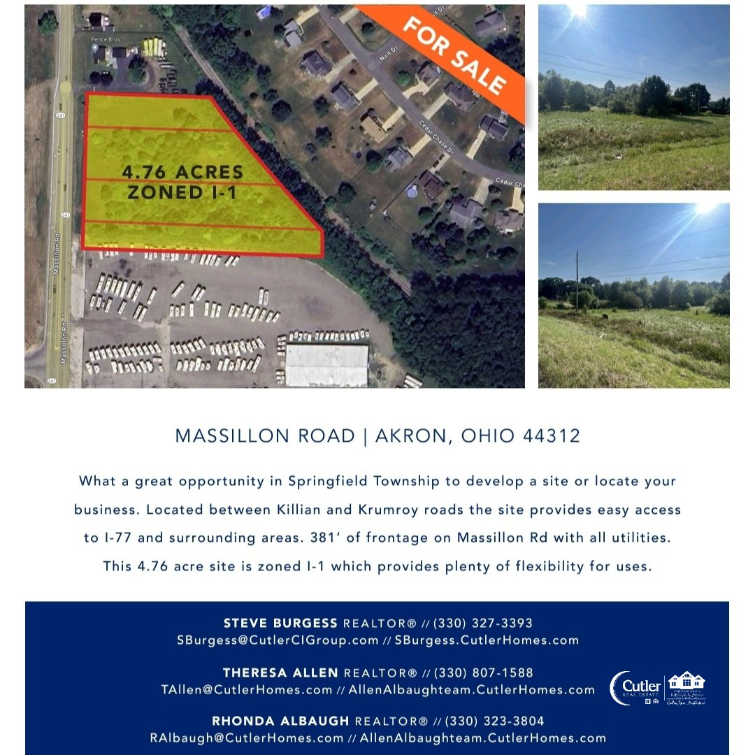 AllenAlbaughRE's tweet photo. #cutlerinvestmentgroup #CRE
#allenalbaughteam #commercialinvestment #I1zoned #4.76acres #massillonrd #springfieldtwp  
💙🧡🏘️🏢 https://t.co/LbA0bREM4u