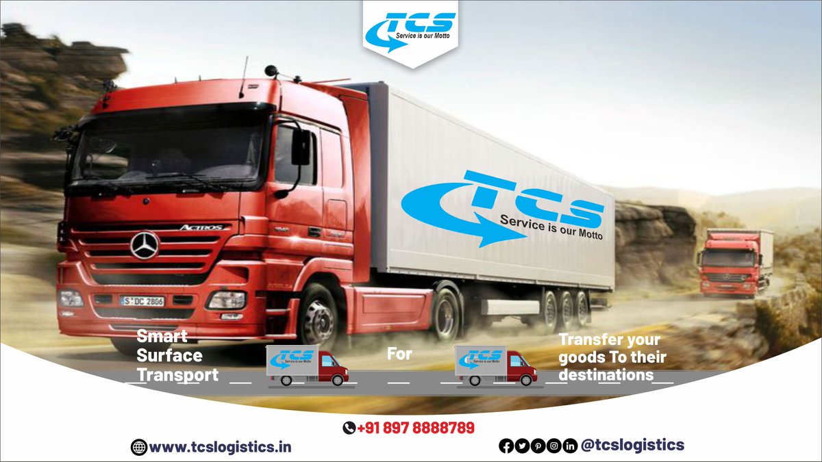 tcslogisticshyd's tweet photo. Smart Surface Transport: Ensuring your goods reach their destinations with precision and care.

To book our services now : https://t.co/Ve2VEZJHtb

#tcslogistics #Transport #Logistics #Logistic #SurfaceTransport #RoadTransport #Roadways #LogisticsManagement #LogisticsSolutions https://t.co/PbRVlYYK4H