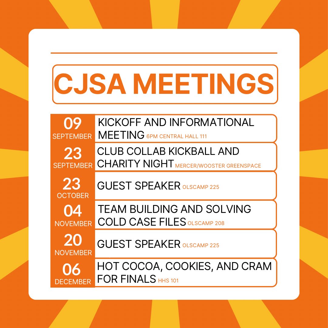 Welcome back Falcons! As you settle into your first week of classes make sure to add these dates to your calendars. Can’t wait to see you there!