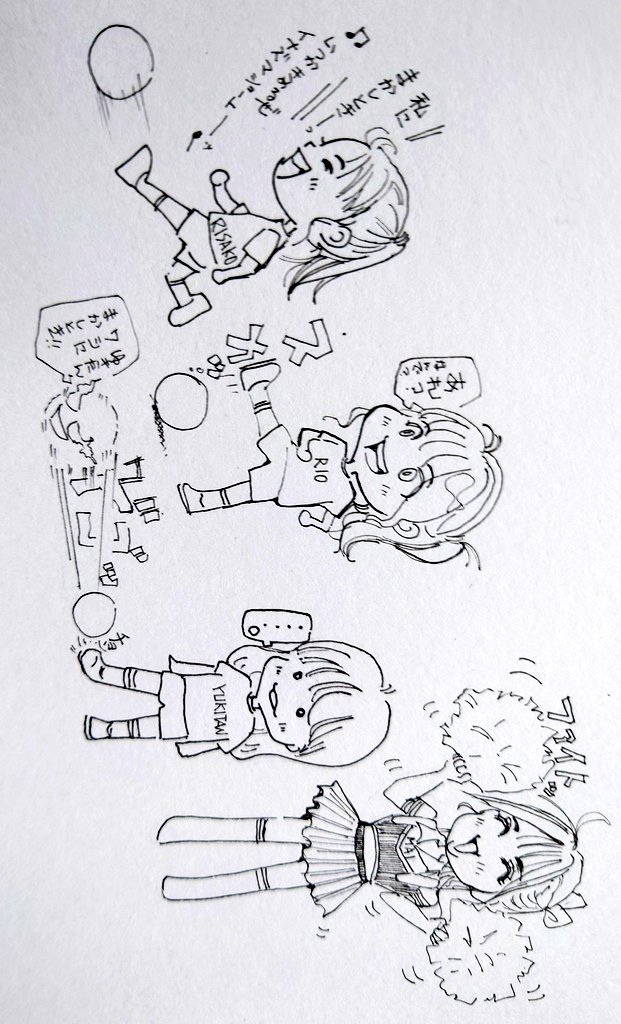 新衣装のメンバー描きたいのに脳内で妄想止まず…こんな線画描いてみた😆
みんなそれぞれ個性あって素敵よね🌟一人だけ魔改造しちゃったけど😂ユルシテーっ💦時間ある時塗ってみよ😊
 #きみとバンド #きみバン 
#大野真依 #清原梨央 #森田理紗子
#YUKIたん #ファンアート #イラスト 