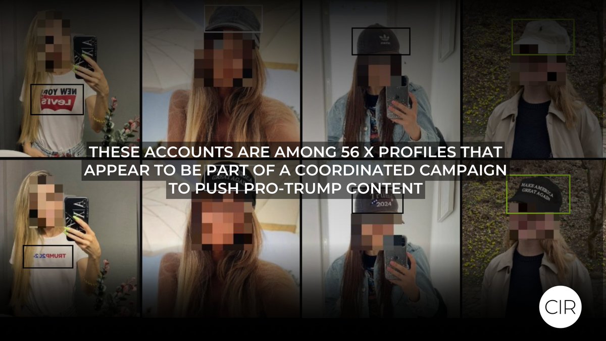 🚨 With the U.S. presidential election fast approaching, X is struggling to tackle illegal content and disinformation.

In a joint investigation with CNN, CIR has exposed a network of X accounts using stolen photos of fashion influencers. These images have been manipulated to
