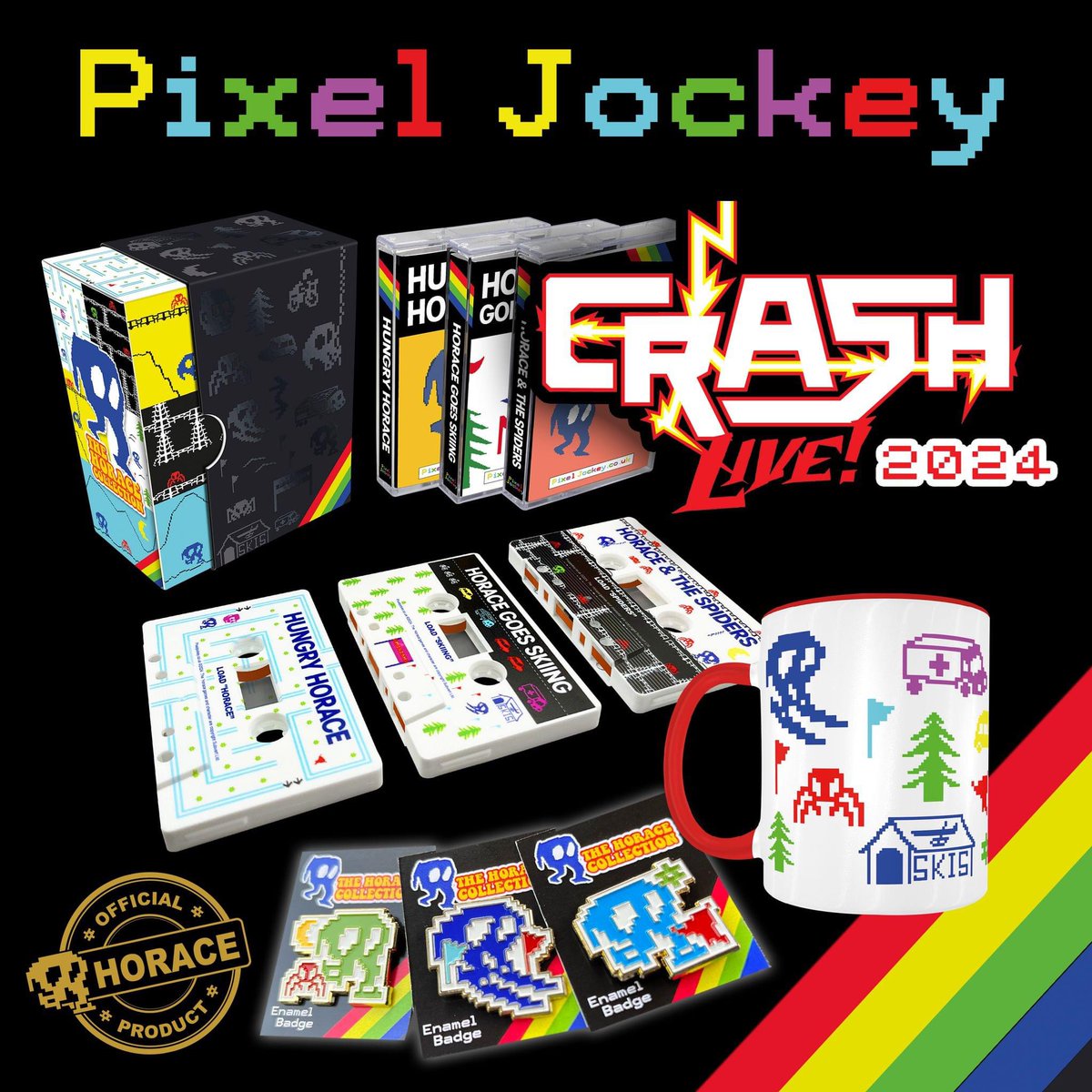 We’re delighted to announce that Pixel Jockey will be at Crash Live 2024! Our new Horace Range will be for sale on the day! We'll also have some new exciting products to talk about (to be announced nearer the time), so come along and say hello! #ZXSpectrum #RETROGAMING