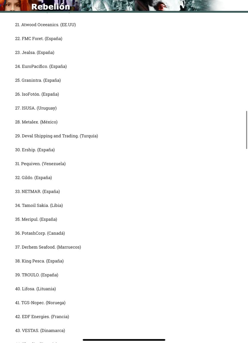 <a href="/vicmies1/">vicmies (Victoria)</a> Por aquí tenía un listado de empresas que explotan ya el Sáhara, mientras su pueblo es oprimido y desplazado