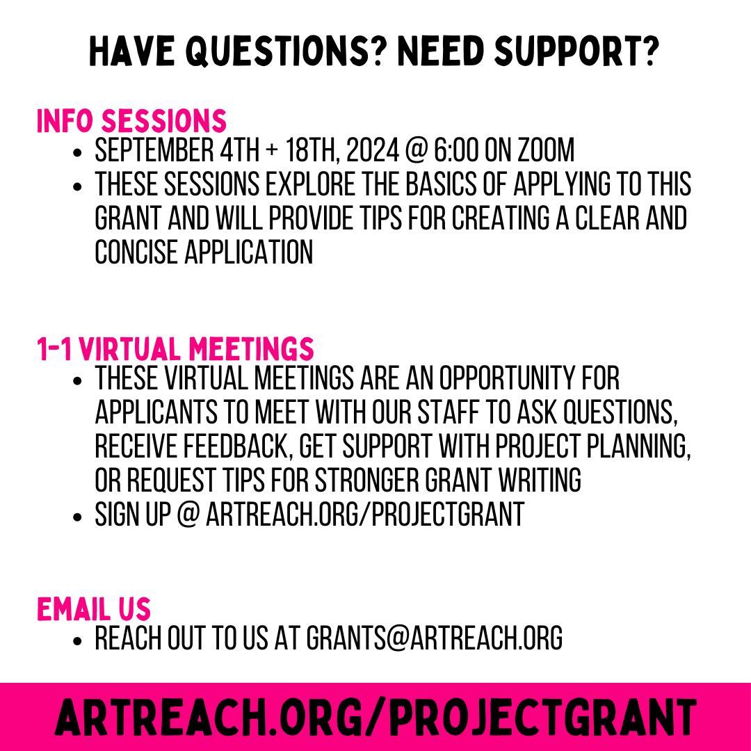 ArtReachToronto's tweet photo. ArtReach's 2024 Artist Creation Project grant is open! 💸📝

Head to https://t.co/s3j532uWUh to…

✨Read our program guidelines + FAQs
✨Confirm your eligibility
✨Access the application
✨Sign up for an info session or 1-1 meeting

The deadline to apply is October 1st @ 11:59pm https://t.co/pOhuBquRAz