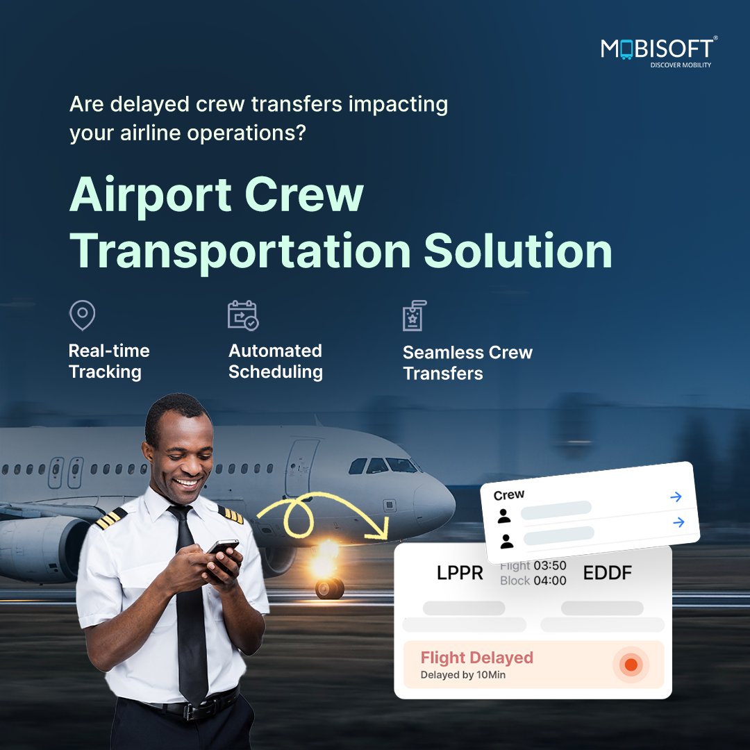 MobisoftInfo's tweet image. ✈️ Delayed crew transfers? Mobisoft Infotech’s Airport Crew Transportation Solution offers real-time tracking and automated scheduling for smooth operations. Learn more: mobisoftinfotech.com/solutions/airp… #AirlineEfficiency #AviationInnovation #MobisoftInfotech