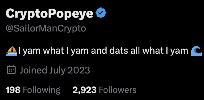 Need a little boost to reach 3K before the end of the week.

Let's pump Popeye while the market is boring! 🚀