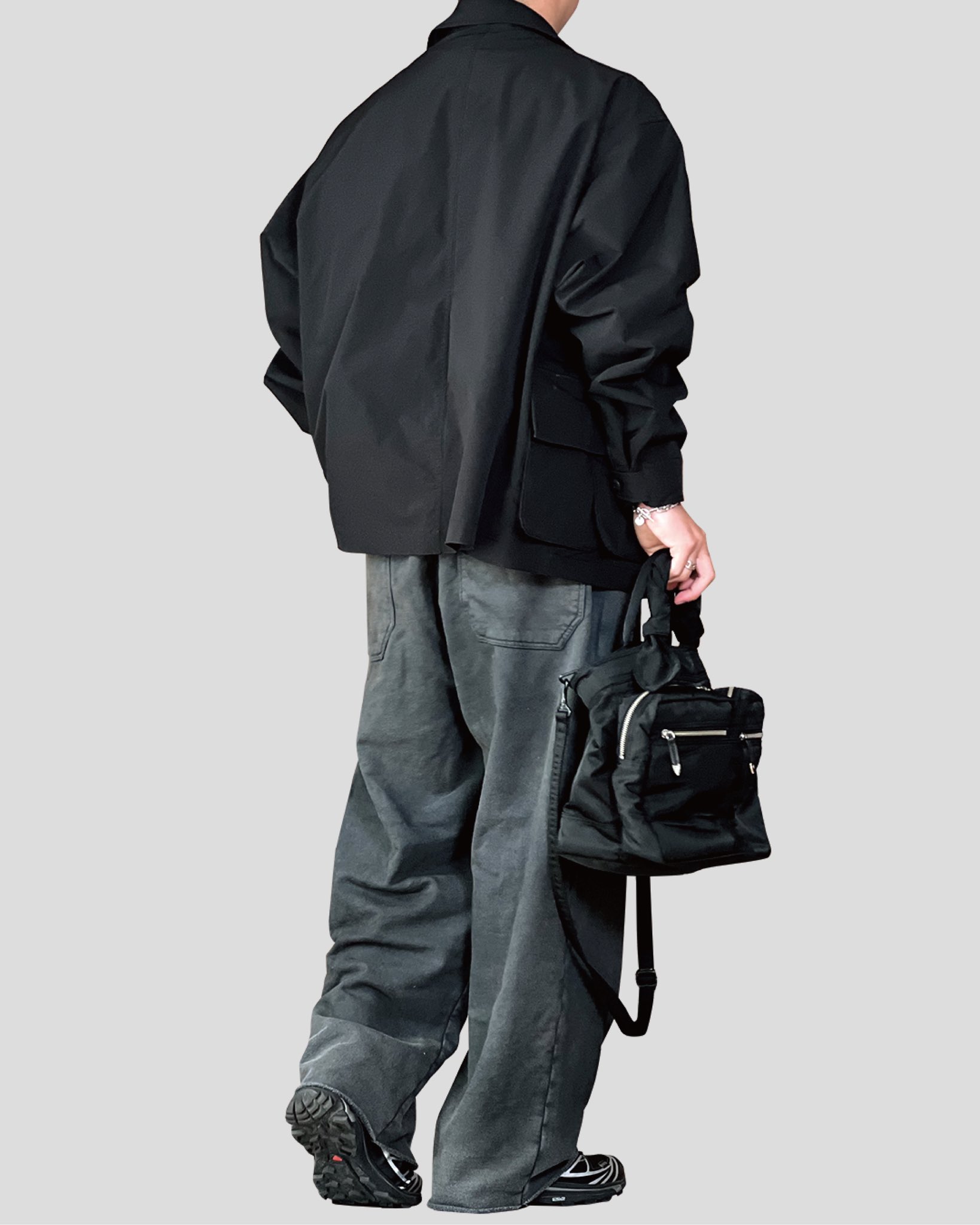 ancellm DYED SWEAT PANTS(BLACK) size1