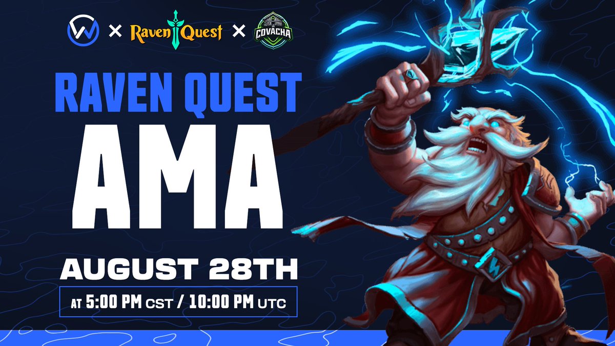 SpikeCollects's tweet photo. New P2A & AMA Alert! 🚨

Join us for a live AMA with the @RavenQuestGame team! Get all the details on their P2A launch this week, featuring a massive 10M QUEST prize pool!

We're also teaming up with @ELREA01 and @LaCovachaGuild to build and grow a strong community within the game.

Additionally, we're giving away exclusive Munk NFTs (with airdrop and P2A bonuses) and WL spots for their upcoming land sale!

🗓️ August 28th
🕔 5:00 PM CST | 10:00 PM UTC
🌐 @WayfindersGG Discord (Link in comments)

Don't miss this! 🔥