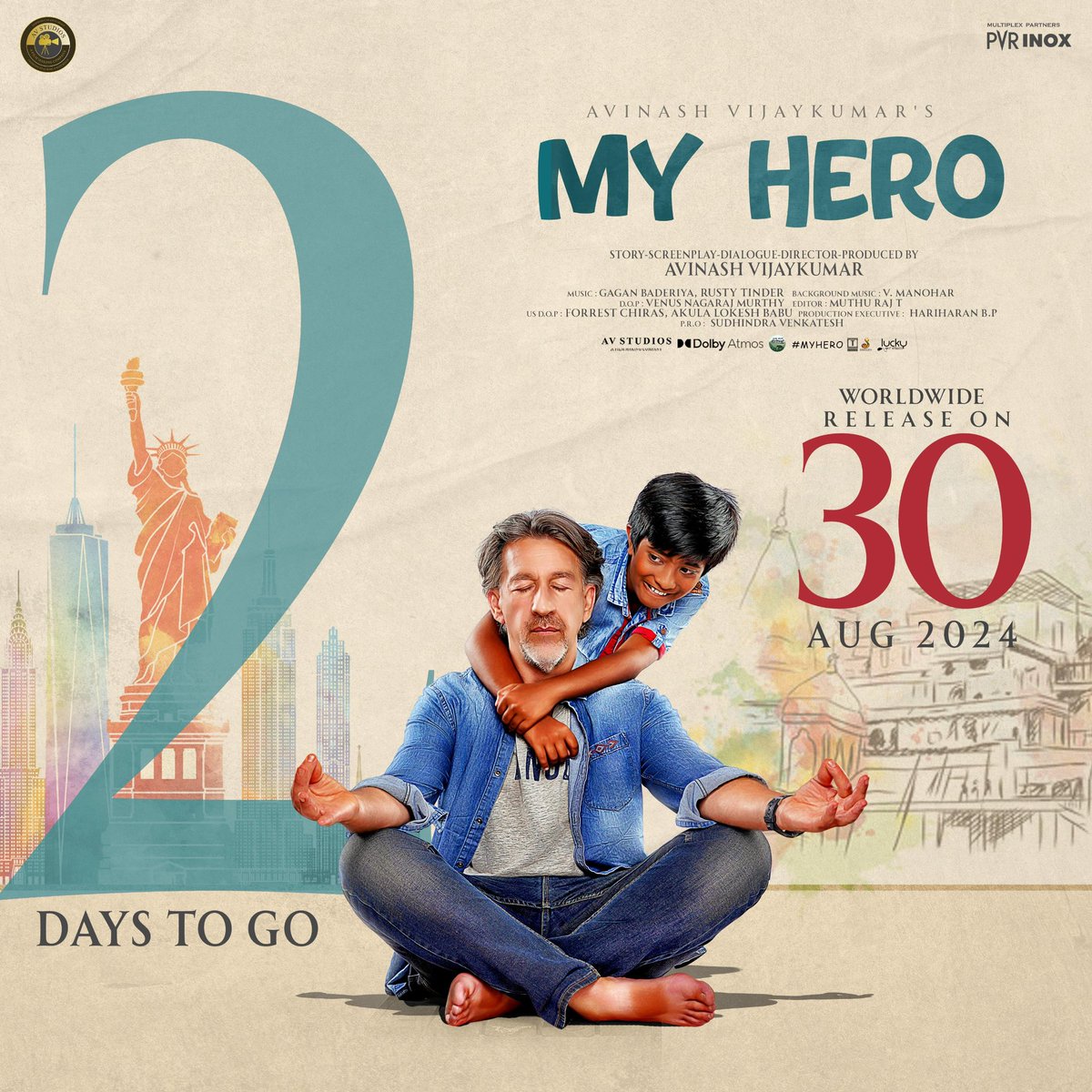Buckle up to witness “MY HERO” -  2 days to go.
Worldwide release on 30th August 2024.
👉  youtu.be/H3jqa-HV7ag
#myhero #hollywood #kannada #cinema #ericrobert  #djilal #ankitaamar #niranjandeshpande #prakashbelwadi #pvrcinemas #pvr #trendingmusic #kannadafilm #tstudios
