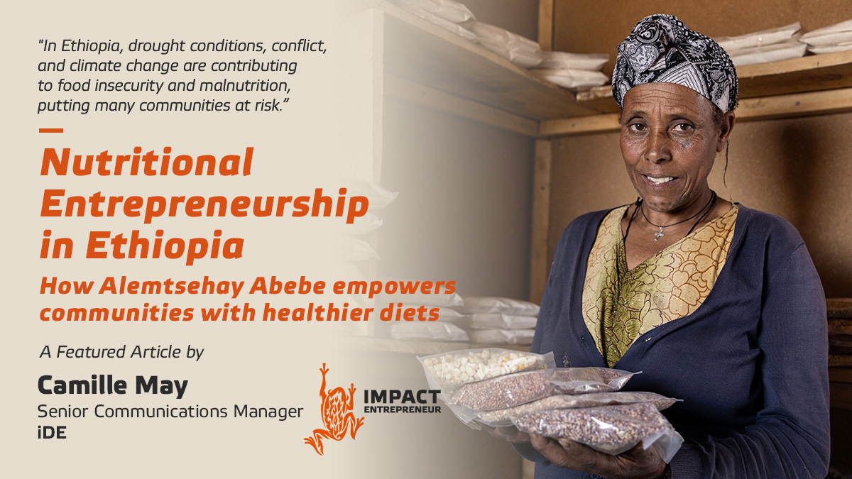 Can entrepreneurship combat malnutrition? 
Discover how Alemtsehay Abebe, a pioneering woman in Ethiopia, is transforming lives with a simple yet powerful food: mitin. 

Read the full article by Camille May on Impact Entrepreneur: impactentrepreneur.com/nutritional-en…