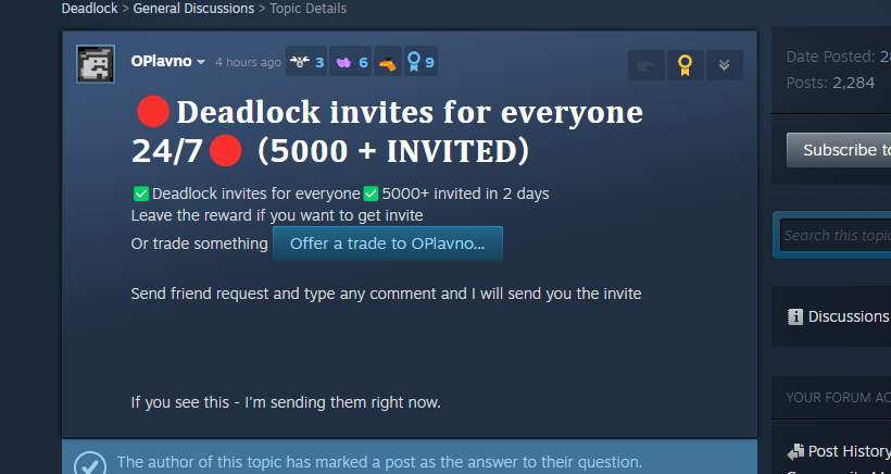 lukspie's tweet photo. Many scamming accounts exist, be aware of that, if you need Deadlock invite, reply here with the code and me or someone else might help you out with the invite:) https://t.co/oeAaFcSa1E