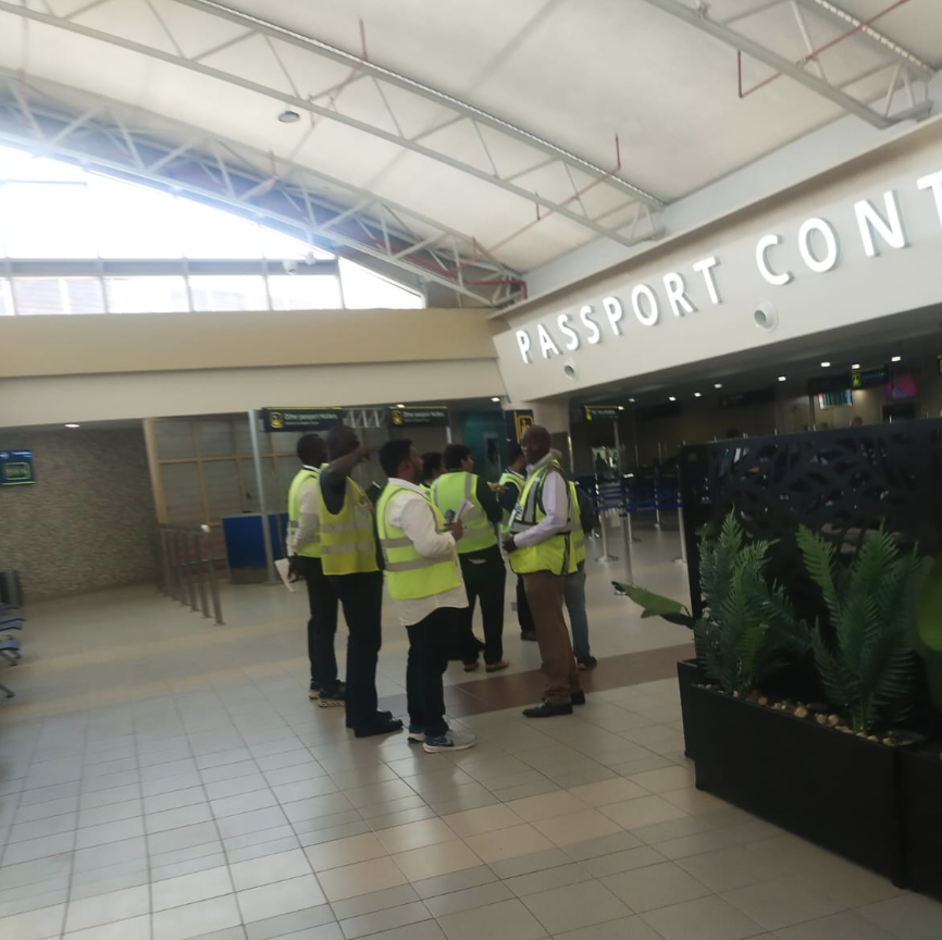 amenya_nelson's tweet photo. BREAKING: Adani officials seen today with KAA staff inspecting some parts of JKIA while the government ignores our calls for public participation in the Adani takeover. Power is transient the law will catch up with the perpetrators of this scam. https://t.co/1vsGLFjIAZ
