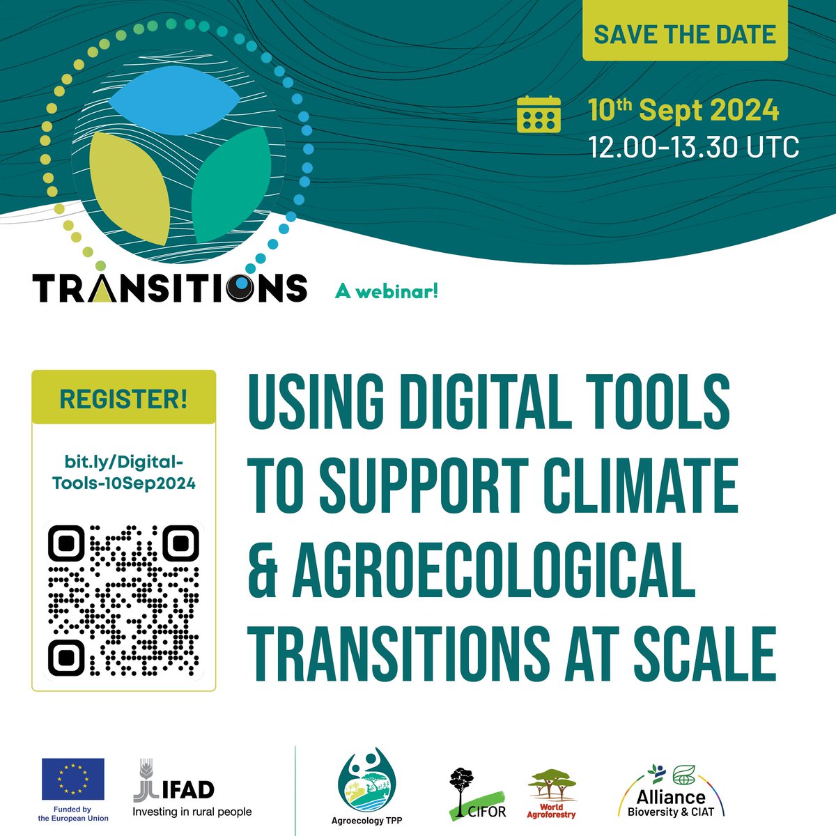 🔎📱How can digital tools drive climate &amp; agroecological transitions at scale?

Join a discussion with global experts to share your thoughts. Bring your thinking cap!

 🗓️Sep 10
⏰2-3:30pm CET
 🔗forms.gle/gHwjPc176uTqxq…

#ClimateResilience #Agroecology #DigitalInclusion #AEtpp