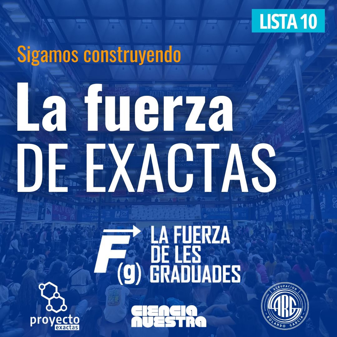 LA FUERZA DE LES GRADUADES EN EL CONSEJO DIRECTIVO: Conocé a tus candidates

Creemos que la construcción política desde la pluralidad de nuestra comunidad es el camino para darle más fuerza a Exactas. Por eso en nuestra lista vas a encontrar graduades con trayectorias diversas👇🏽