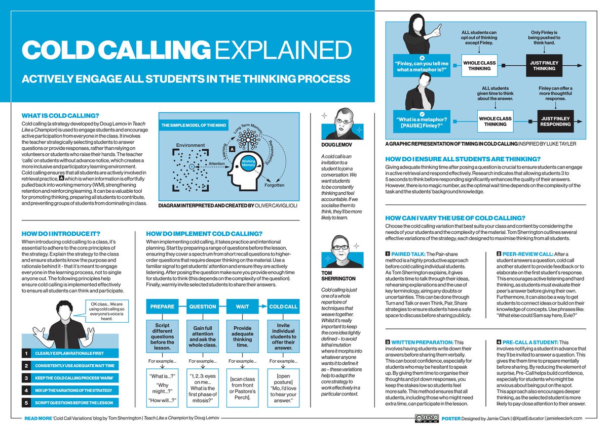 🔐 SECURE ATTENTION &amp; DRIVE THINKING! These posters explore securing attention and cognitive engagement, offering strategies such as cold calling to minimise distractions and encourage hard thinking from ALL students! 

🌐 Repost and download FREE HQ copies here: