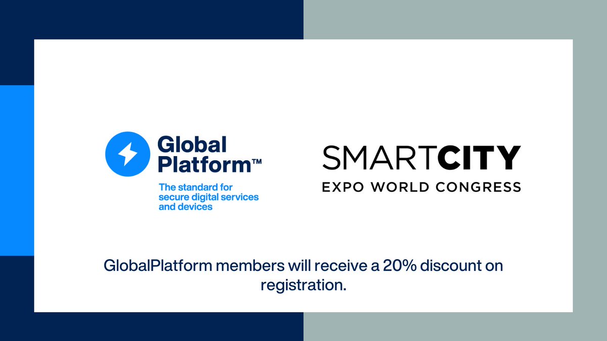 GlobalPlatform™ (@globalplatform_) on Twitter photo Taking place November 5-7 in Barcelona, <a href="/SmartCityexpo/">Smart City Expo World Congress</a> will convene industry executives, government leaders, researchers, and entrepreneurs to explore the latest technologies, strategies and partnerships for smart city innovation. bit.ly/3Ux8AsH #SCEWC24 #SmartCities Taking place November 5-7 in Barcelona, <a href="/SmartCityexpo/">Smart City Expo World Congress</a> will convene industry executives, government leaders, researchers, and entrepreneurs to explore the latest technologies, strategies and partnerships for smart city innovation. bit.ly/3Ux8AsH #SCEWC24 #SmartCities